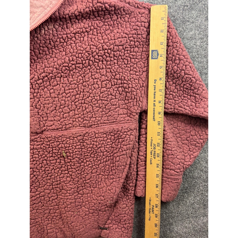 prAna Sherpa Fleece Pullover Hoodie Womens Size M Pink Half Zip Kangaroo Pocket - Picture 5 of 8
